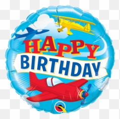 18 Birthday Airplane Foil Balloon Bargain Balloons - Happy Plane png
