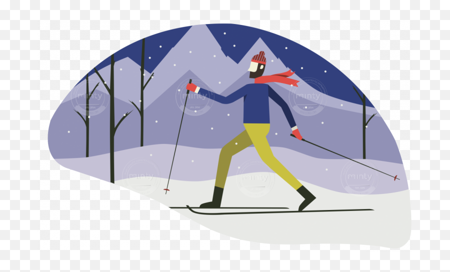 Cross - Country Skiing Illustration Price Minty Cross Country Skiing Illustration Png,Ski Png