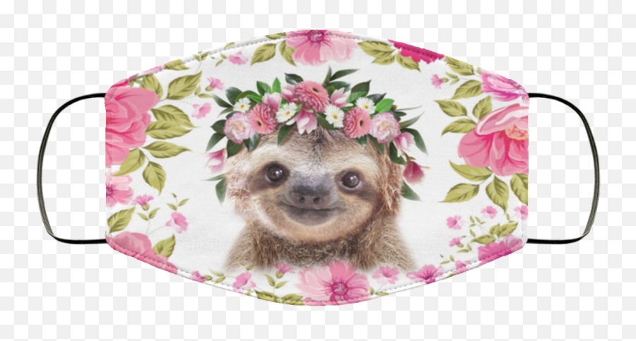 Sloth Flower Face Mask - Sloth With Flower Crowns Png,Sloth Transparent