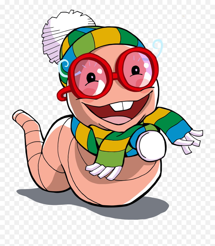 Worm Wearing Winter Clothes Clipart Free Download - Worms With Clothes Cartoon Png,Worms Png