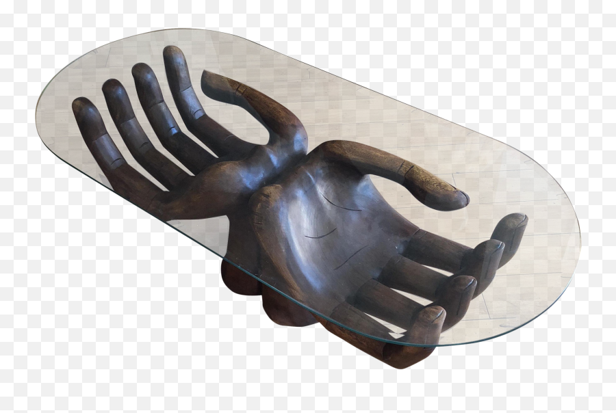 1980s Contemporary Wooden Guayasamin Open Hands Coffee Table - Coffee Table Png,Open Hands Png