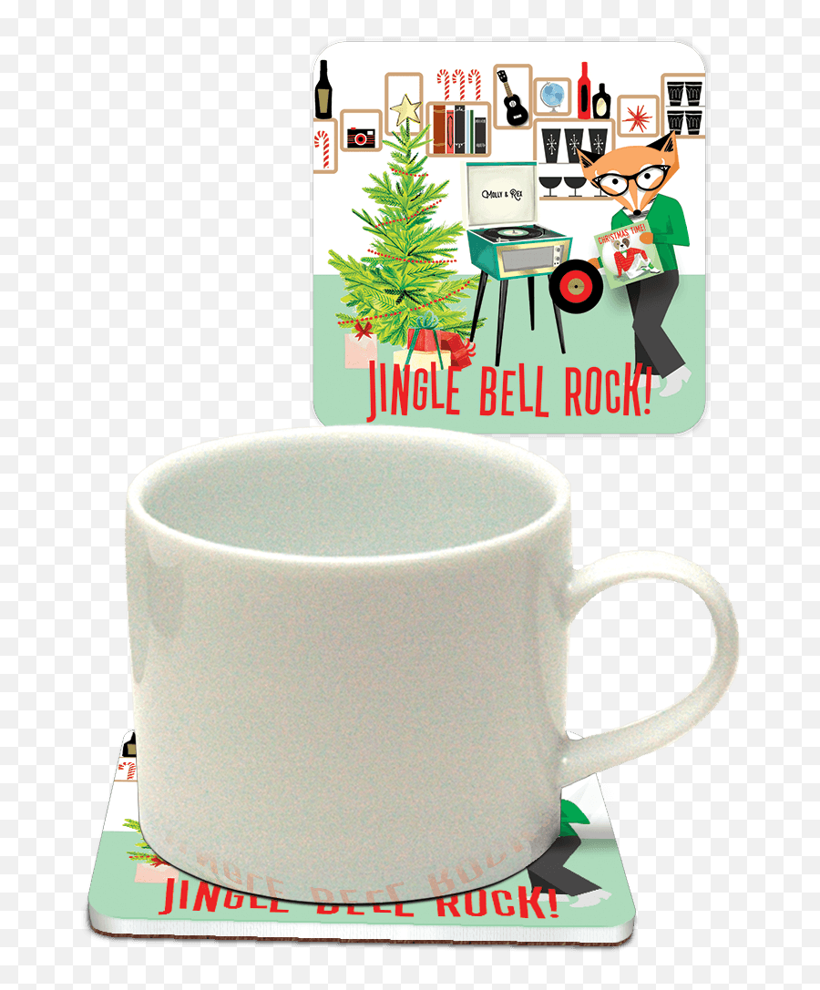 Jingle Bells Fox Coaster - Molly U0026 Rex Owf Pocket Note Pad Coffee Cup Png,Jingle Bell Png