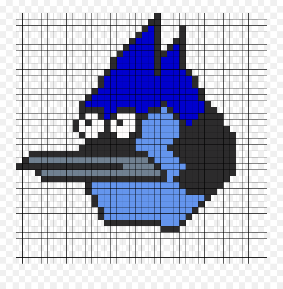 Mordecai Perler Bead Pattern Sprites Characters - Pixel Art Peppa Pig Png,Mordecai Png