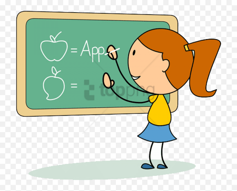 Download Hd Png English Class - Writing On Blackboard Write On The Board Cartoon,Writing Clipart Png