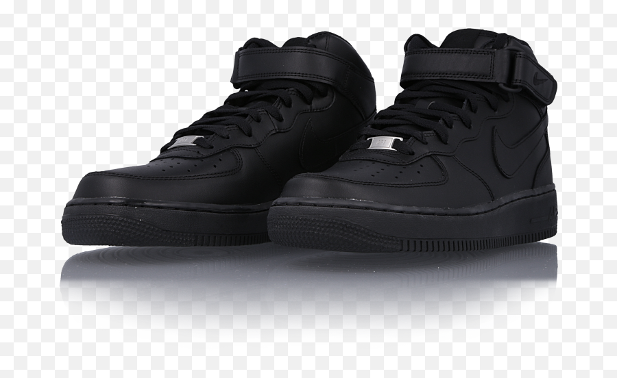 Air Force 1 Mid U002707 All Black - Black Air Force 1s Png,Nike Logo No Background