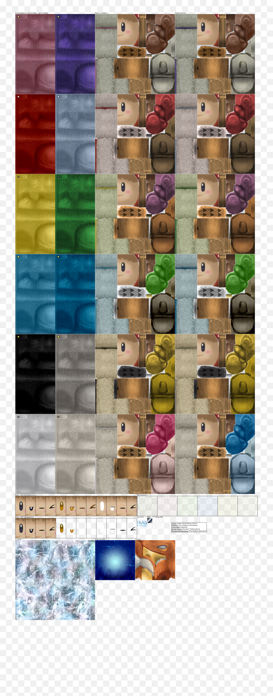 Wii - Super Smash Bros Brawl Ice Climbers The Textures Smash Bros For 3ds Wiiu Ice Climber Png,Ice Texture Png