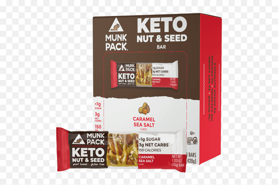 Caramel Sea Salt Keto Nut U0026 Seed Bar 12 - Pack Munk Pack Caramel Sea Salt Png,Sea Salt Icon