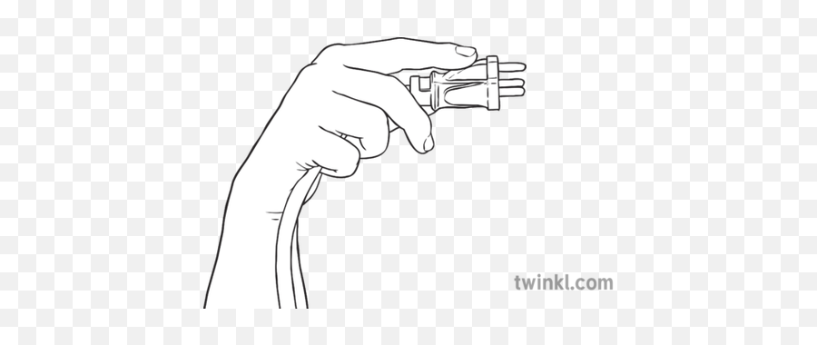 Hand Holding Plug Cable Electricity Ks2 - Fish Black And White Png,Hand Holding Gun Transparent