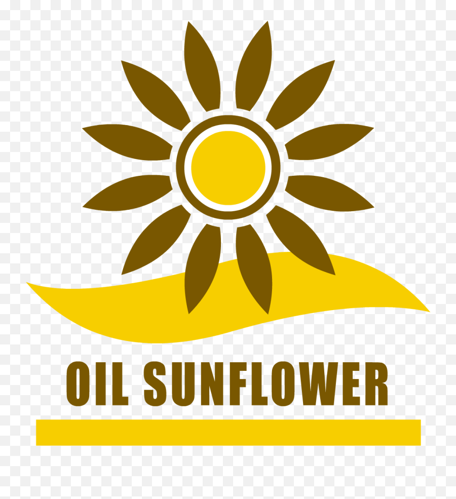 Oil Sunflower - Sun Face Cartoon Black And White Png,Sunflower Logo
