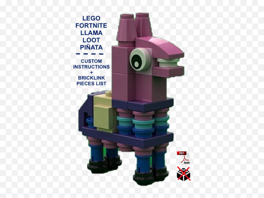 Lego Fortnite Llama Loot Piñata Custom Instructions Only For Bricks - Lego Fortnite Loot Llama Png,Fortnite Loot Png