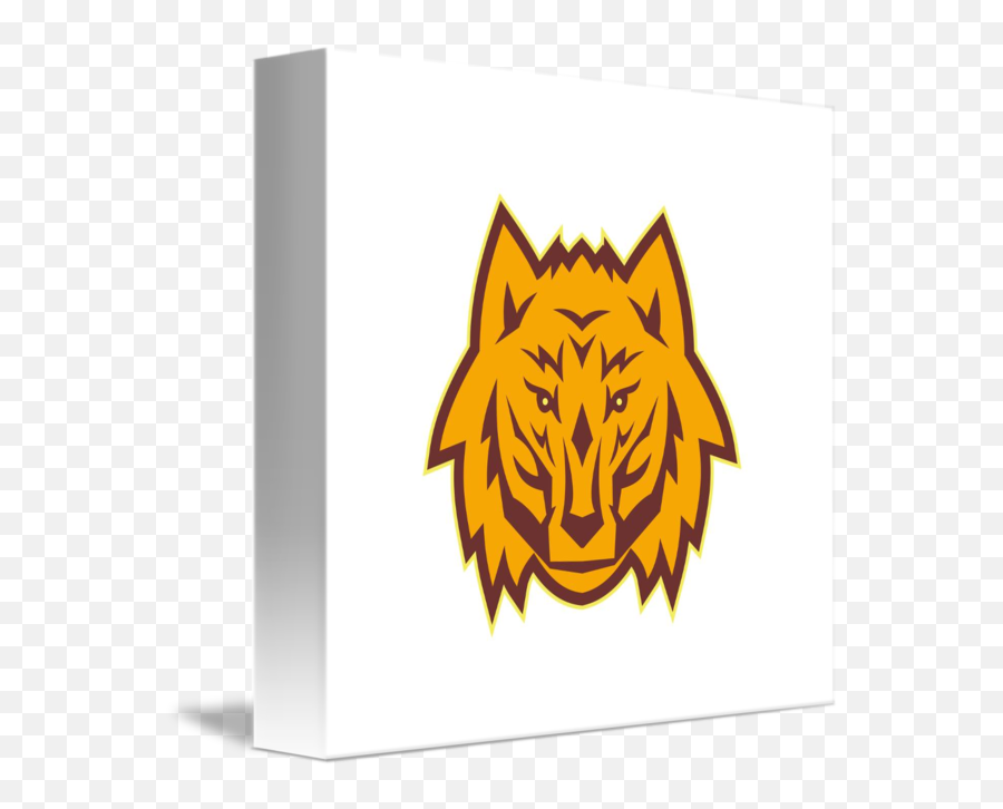 Gray Wolf Head Front Retro By Aloysius Patrimonio - Tiger Png,Wolf Head Logo