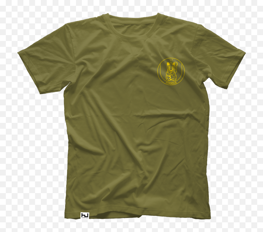 Hyperdub Army Shirt Yellow Third Ear Cat Logo - Active Shirt Png,Cat Logo