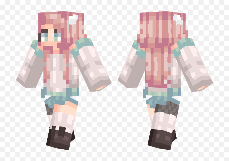 Pink Hair Minecraft Skins - Pink Hair Girl Skins Minecraft Png,Pink Hair Png