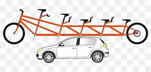 Five Person Bike 4 3 - Bike For 3 People Png,People Biking Png