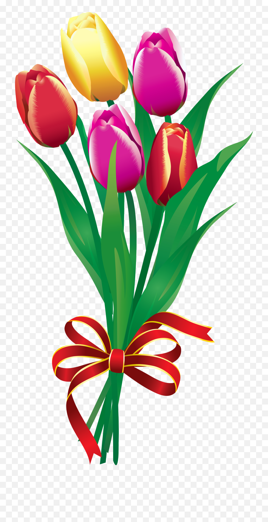 Free Flowers Bouquet Png Download - Bouquet Of Tulips Clipart,Flowers Bouquet Png