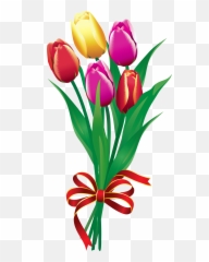 Free Flowers Bouquet Png Download - Of Tulips Clipart