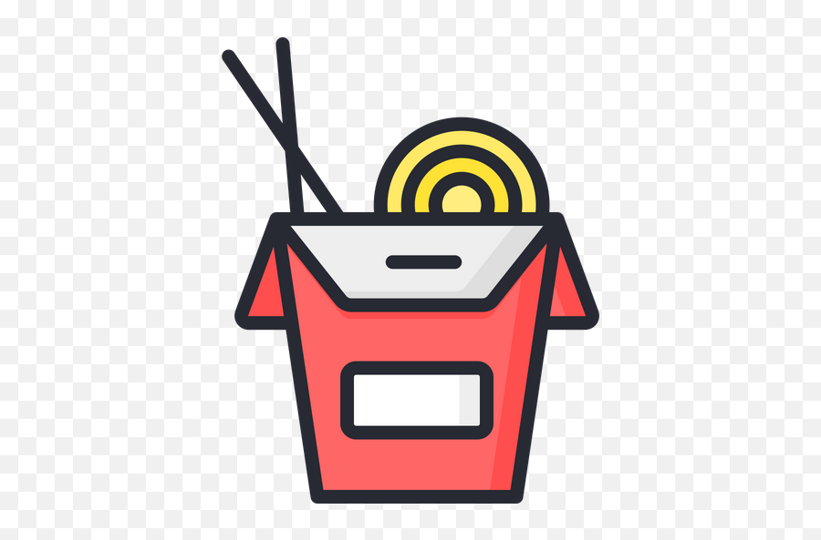 Free Chinese Food Colored Outline Icon - Waste Container Png,Asian Food Icon