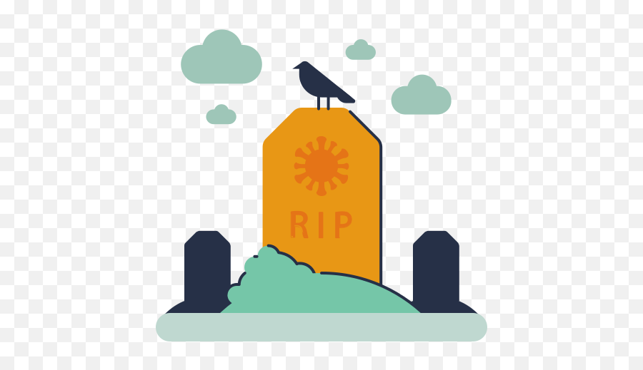 Death Dead Tombstone Bird Cloud Graveyard Free Icon Of - Vertical Png,Cemetary Icon