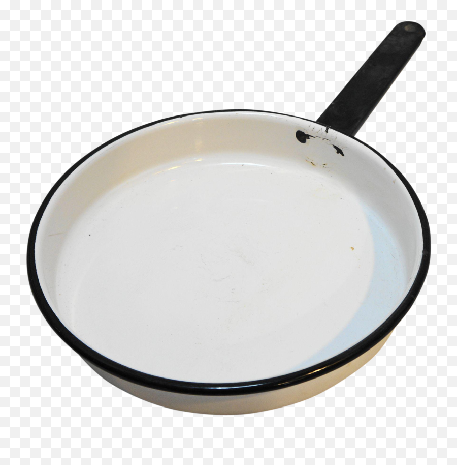 White Enamel Black Trim Skillet Frying Pan 8 - Ceramic Png,Skillet Png