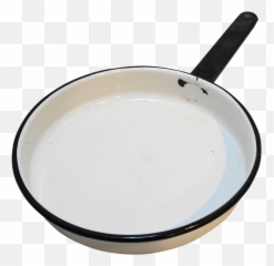 White Enamel Black Trim Skillet Frying Pan 8 - Ceramic Png,Skillet Png
