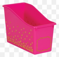 Pink Confetti Plastic Book Bin - Portable Network Graphics png