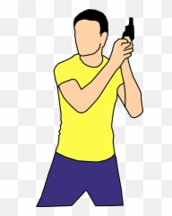 Action Gun Man Holding Danger - Cartoon png