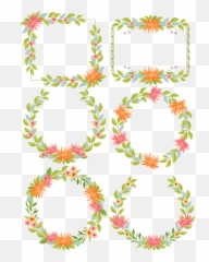 Download Cartoon Plant Flower Border Png And Psd - Floral Design