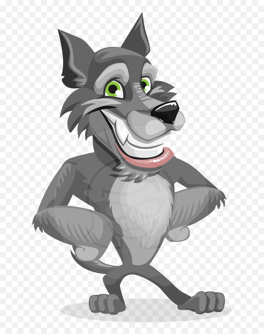 Wolf Cartoon Vector Character Graphicmama - Transparent Wolf Cartoon Png,Wolf Paw Png