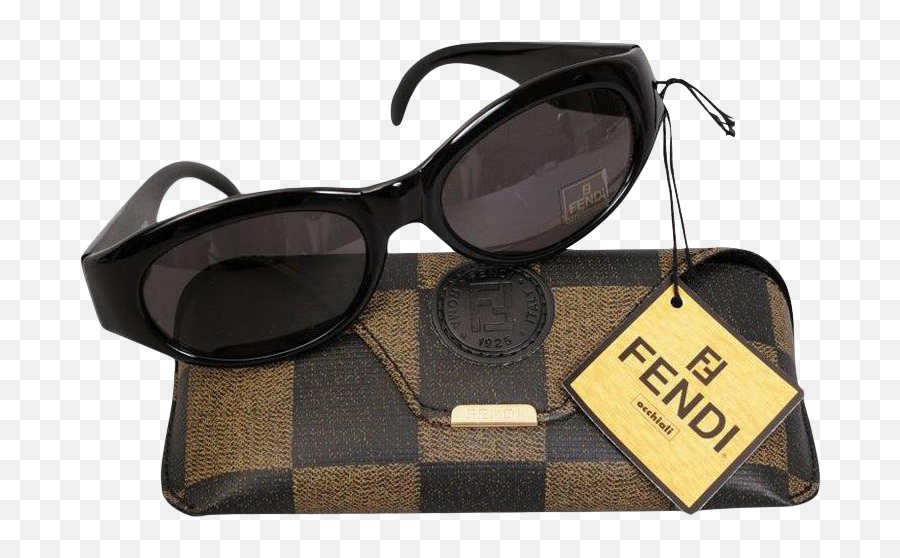 Fendi Black Framed Sunglasses And Logo Case Never Worn - Goggles Png,Fendi Logo Png