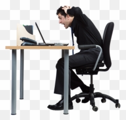 Download Man - Man On Person At Desk Png,Yelling Png