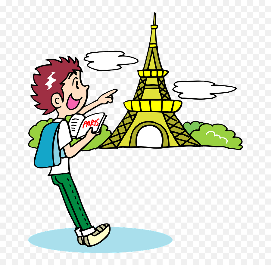 Travel Man Paris Clipart Free Download Transparent Png - Paris Cartoon Png,Traveling Png