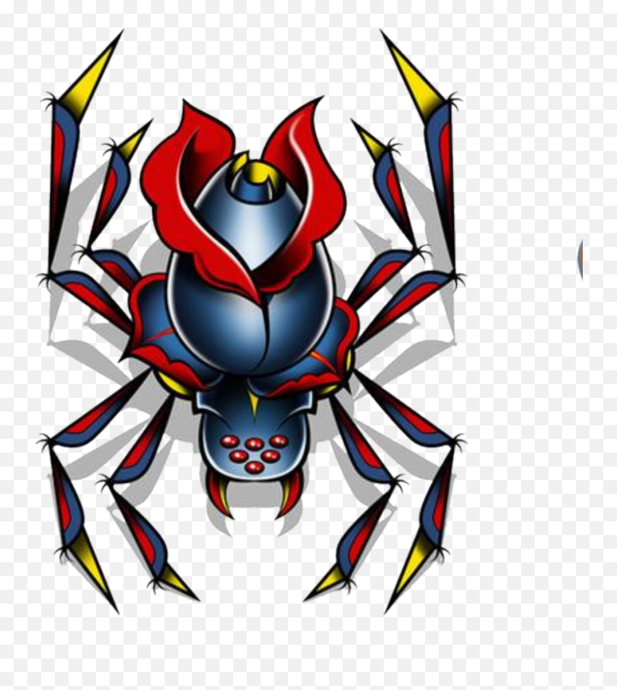 Download Spider Tattoo - Cartoon Hd Png Download Uokplrs Spider With Rose Body Tattoo,Tear Drop Tattoo Png