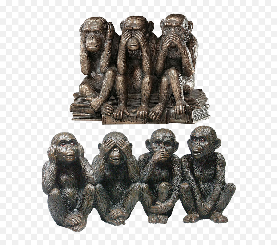 Stone Figure Ape Isolated - Free Photo On Pixabay Hear No Evil See No Evil Speak Png,Ape Png