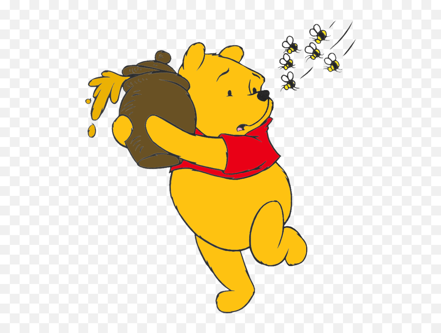 Winnie The Pooh With Honey Clip Art Free Image - Winnie The Pooh With Bees Png,Eeyore Png