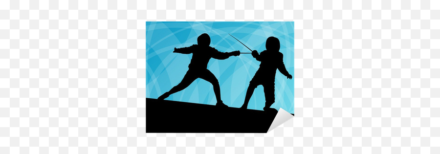Sword Fighters Active Young Men Fencing Sport Silhouettes Vector Sticker U2022 Pixers We Live To Change - Cast A Fishing Line Png,Sword Silhouette Png