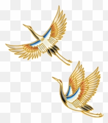 Crane - Japanese Bird Painting All Png,Crane Bird Png