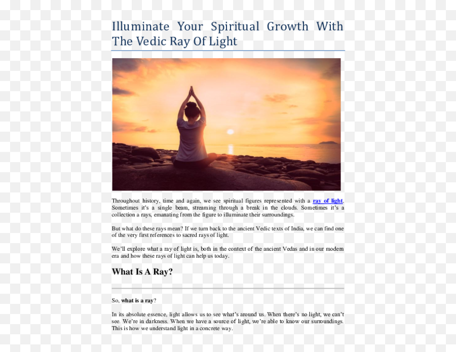Spiritual Growth With The Vedic Ray - Poster Png,Ray Of Light Png