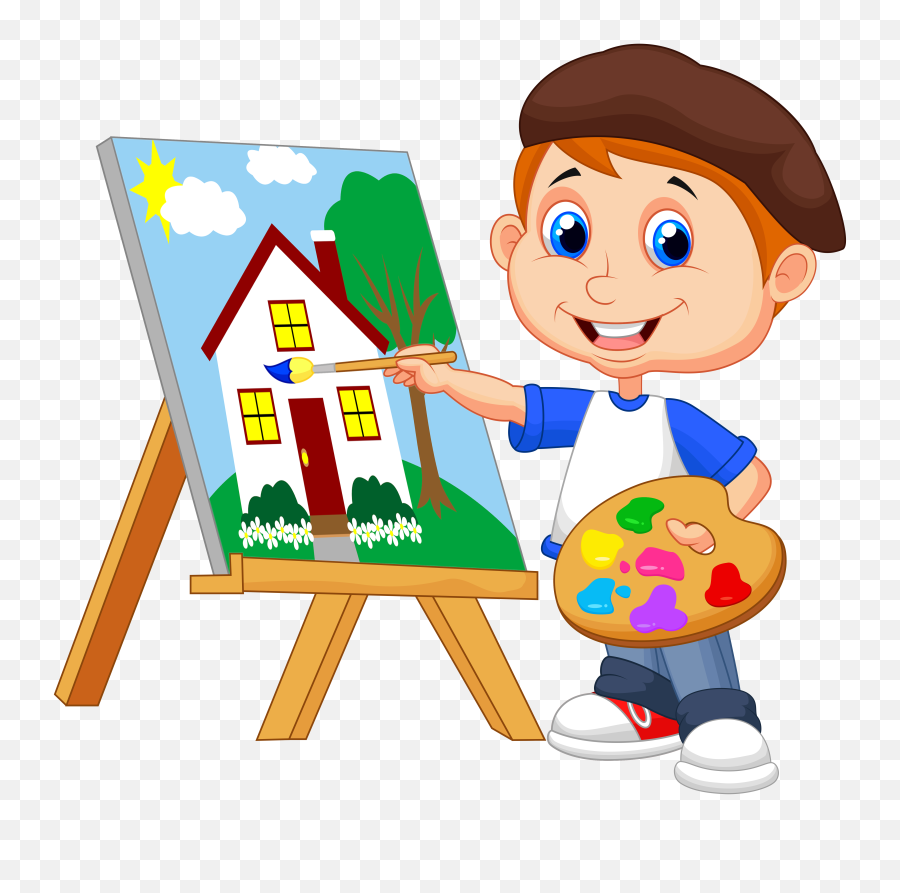 Paint Clipart Boy - Kid Painting Clipart Transparent Png,Boy Transparent Background
