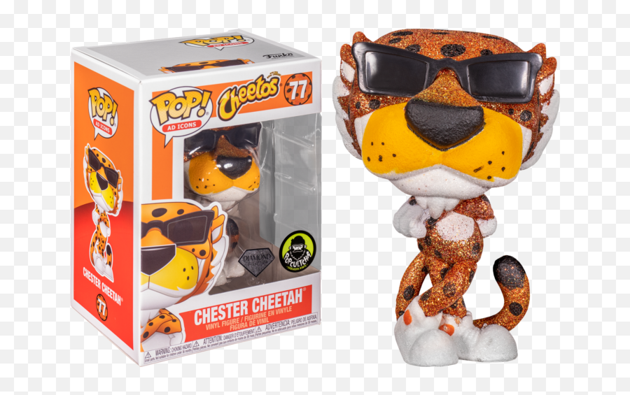 Cheetos - Chester Cheetah Diamond Glitter Pop Vinyl Figure 2020 Funko Holiday Exclusive Chester Cheetah Diamond Funko Pop Png,Icon Cheetah Helmet