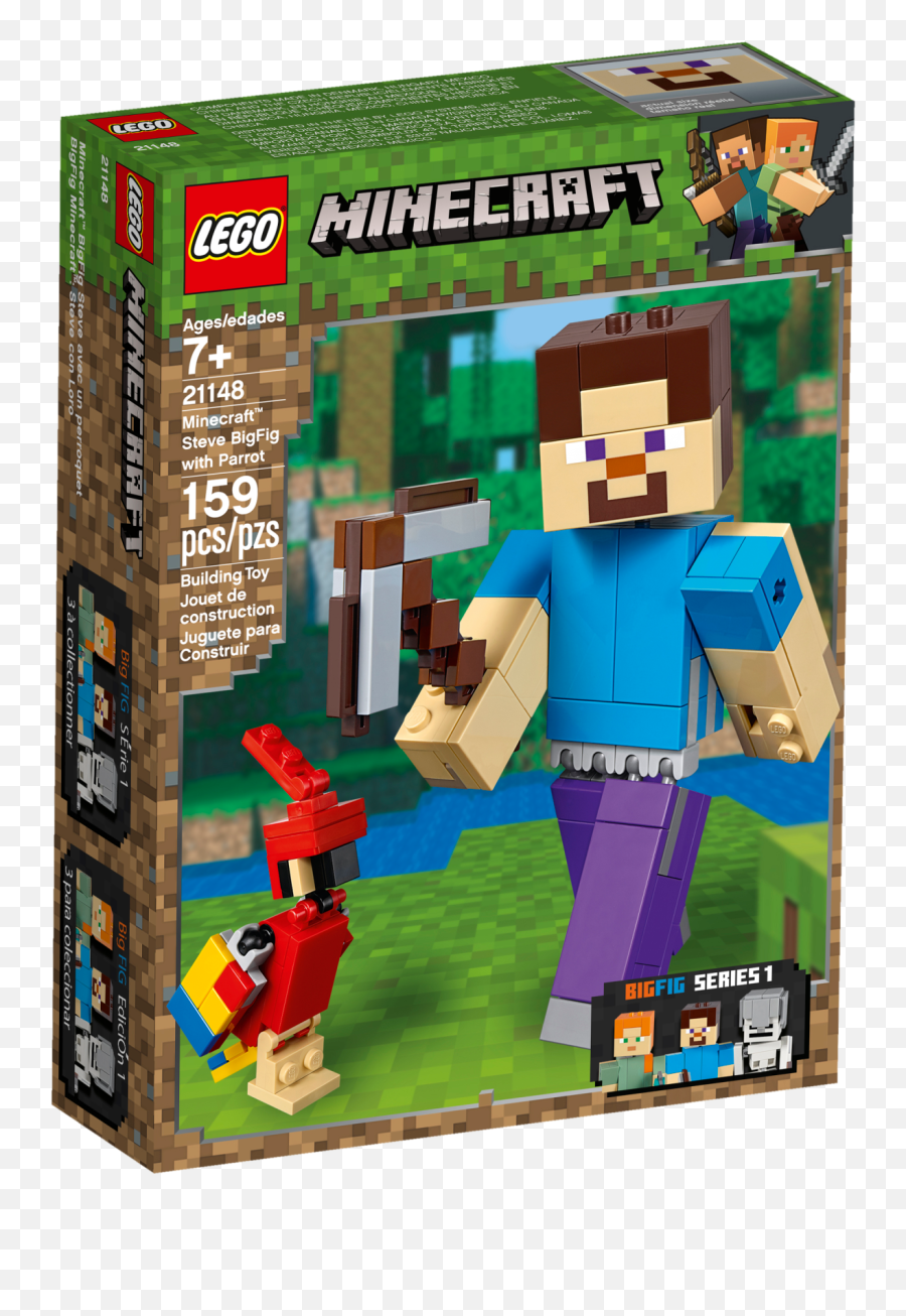 Minecraft Steve Bigfig With Parrot Png Icon