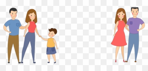 Flat Small Fresh Family Character Ai Collection Png Images - Standing