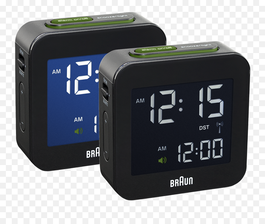 Braun Bnc008bk - Rc Digital Radio Alarm Clock Black Digital Clock Small Png,Alarm Clock Transparent Background