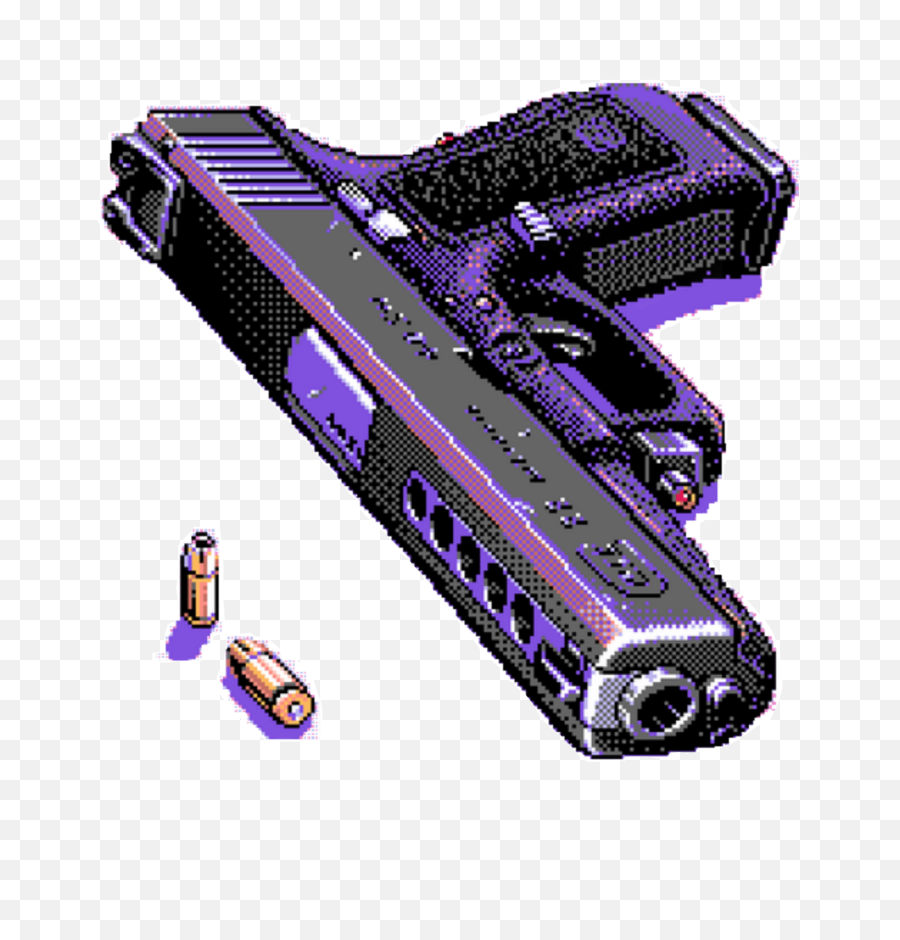 Kawaii Purple Gun Bullets Transparent - 8 Bit Glock Png,Bullets Transparent