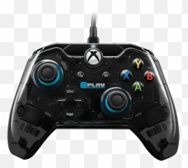 Xbox One Translucent Black Wired Controller - png