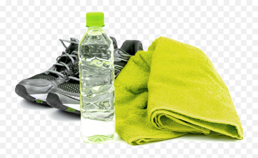 Download Hd Our Facility And Goals - Gym Towel And Gym Towel And Water Bottle Png,Towel Png