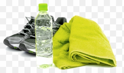 Download Hd Our Facility And Goals - Gym Towel And Gym Towel And Water Bottle Png,Towel Png