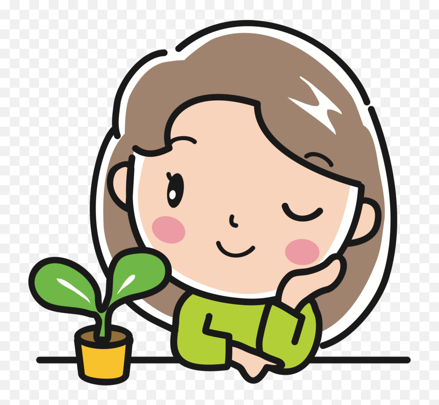 Emotion Art Happiness Png Clipart - Girl With Plant Clipart,Happiness Png