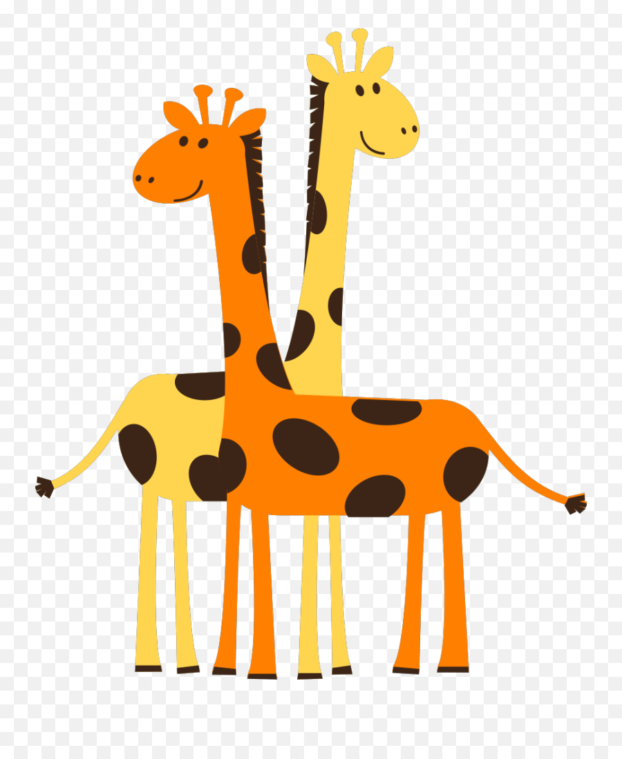 Two Giraffes Animals Png Svg Clip Art For Web - Download Giraffes Clipart,Cartoon Animals Png