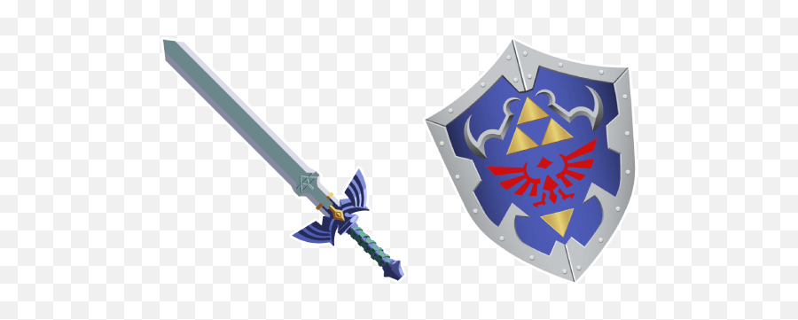 The Legend Of Zelda Master Sword And Hylian Shield Cursor - Legend Of Zelda Sword Png,Sword Logo