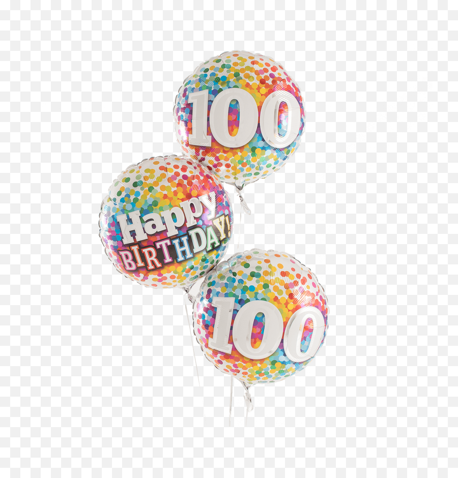 100th Birthday Rainbow Helium Filled Balloon Bouquet - Balloon Png,Happy Birthday Balloons Png
